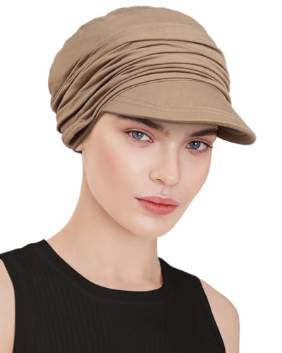 Chemo Headwear Viscose Newsboy Cap for Women Summer Hats - color: Beige