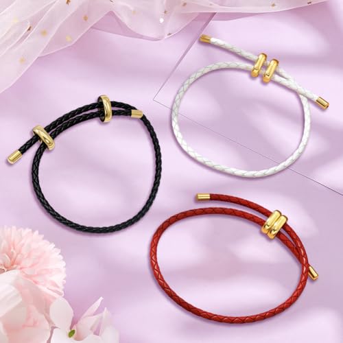 Adjustable Leather Bracelets, Leather Wrap Bracelets Leathers Cuff Bracelet Leathers Wristband for Women for DIY Craft Jewelry Making - style: Single-layer