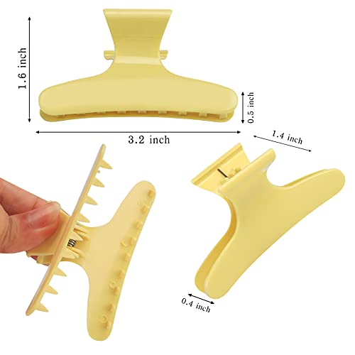 Ondder 12 Pack Butterfly Hair Clamps Clips Hair Claw Clips Salon Pro Section Clip for Styling Sectioning Cutting Coloring Hair Clips Hairdressing Salon Tool Hair Accessories for Women Girls - color: Yellow