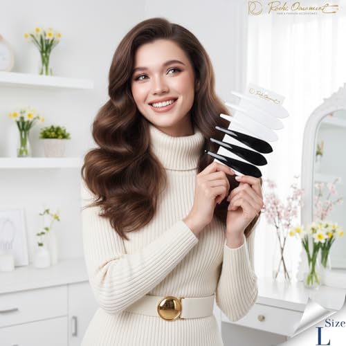 RC ROCHE 6 Pcs Duck Bill Alligator Hair Clips for Women Sectioning Flat Claw Long Thick Hair Inner Teeth Curved Styling Jaw Strong Secure Grip Salon, Large Black & White - color: (Large) Black & White