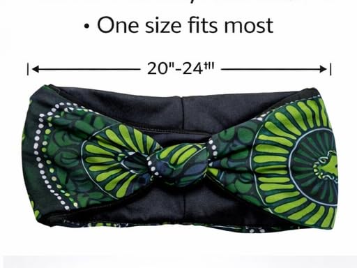 Satin Lined Knot Headband for Women – Wide Stretch Fabric Head Wrap with Twist Knot, Soft Ribbed Jersey, Comfortable Non-Slip Hair Band Protects hair from damage and breakage. (Green Floral) - color: Green Floral