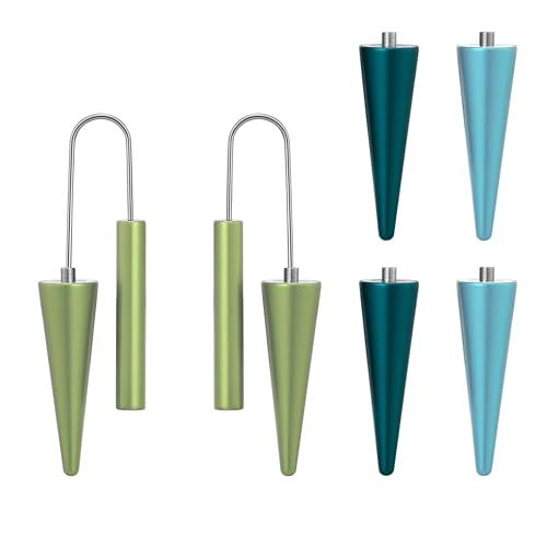 Trendy Dangle Earrings Set for Women, Colorful Aluminum Drop Earrings, 6 Pcs DIY Interchangeable Conical Beads, Lightweight Titanium Ear Hooks, Hypoallergenic and Not Easy To Fade - color: Light green Dark green Light blue