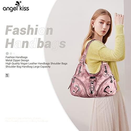 Angelkiss Hobo Purses and handbags for Women Satchel Handbag Women Purses Large Daily Shoulder Bags | Purses - color: 7028pink