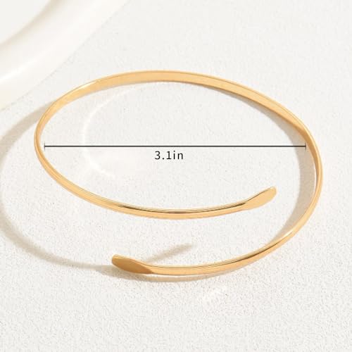 Long tiantian Gold Arm Cuff Upper for Women Bangle Bracelets Upper Arm Cuff Bracelet Trendy Armband Beach Jewelry Trendy Stuff Gifts - color: A5:gold Arm Cuff