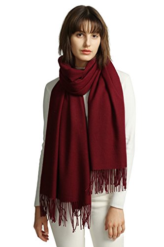 maamgic Women's Winter Scarf Soft Warm Scarf for Women Cozy Shawl Wraps for Women Lightweight Pashmina Style Wrap - color: Solid Burgundy