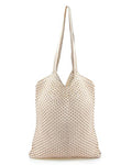 Crochet Mesh Beach Tote Shoulder Handbags Hobo Summer Aesthetic Women's Bag - color: Beige3