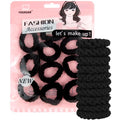Youxuan Elastic Hair Ties for Women - No Damage, No Slip, No Pull Hair Bands - Comfortable Handmade Braided Polybands for Girls - 10-Pack Black Polyester Scrunchies - color: Black-BZ