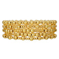 Gold Bracelets for Women 14K Gold Plated Beaded Non Tarnish Bracelets Stretch Bead Ball Bracelet Stack Set Jewelry for Gifts - color: B SET 5PC