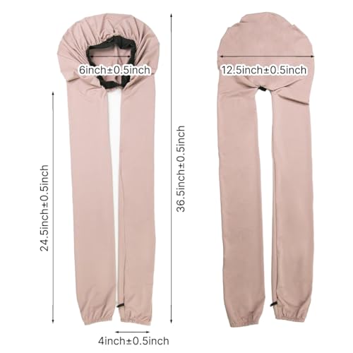 Bonnet for Braids, Braid Bonnets for Sleeping Women, Long Hair for Women, 2 in 1 Hair & Braids Protection - color: Nude Pink