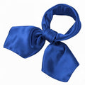 QBSM Womens 23.6 inch Satin Silk Feeling Formal Square Neck Scarf Head Hair Wraps Kerchief - color: Blue