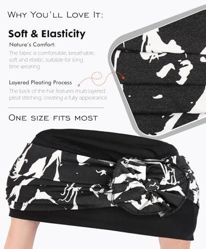 Chemo Headwear for Women Cancer Patients Lightweight Head Coverings for Hair Loss Seasonal - color: Black White