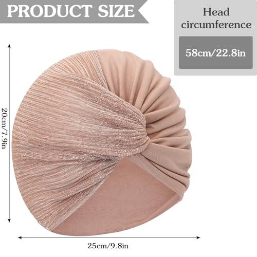 XYIYI Chemo Headwear Turban for Women, Cancer Patients Head Wrap Cover Hat for Hair Loss - color: Nude Pink