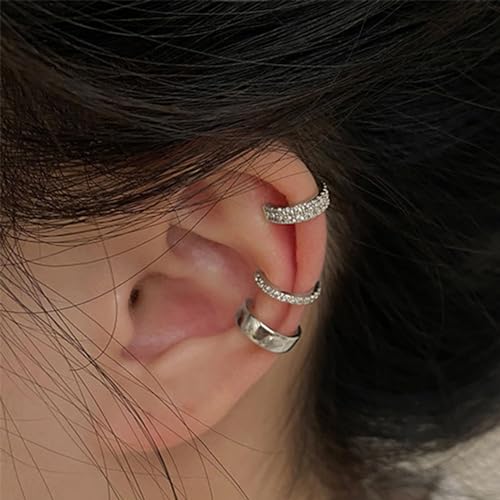 Ear Cuffs Non Piercing 14K Gold Plated Ear Cuff Earrings for Women Trendy Clip on Cartilage Earring Stacks Non Pierced Adjustable Fake Earrings Set Jewelry - color: I:3pcs