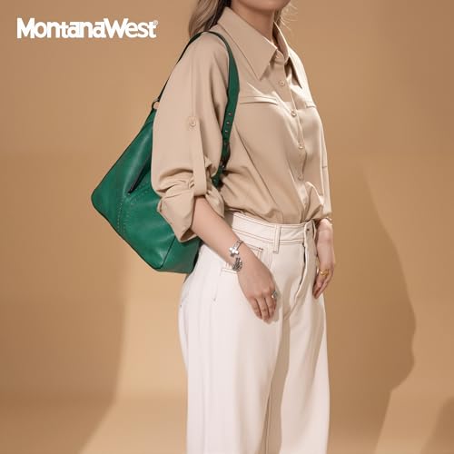 Montana West Hobo Bag for Women Crossbody Purse and Handbags Ladies Chic Shoulder Bags - color: Jade Green