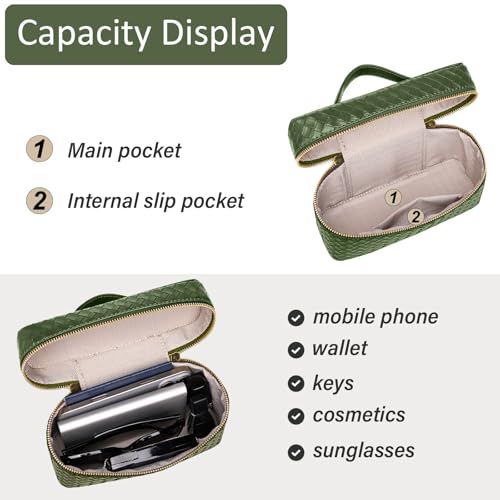 Trendy Shoulder Bags for Women Mini L19 Square Box Satchel Bag Cute PU Leather Crossbody Purse with Adjustable Strap - color: Green