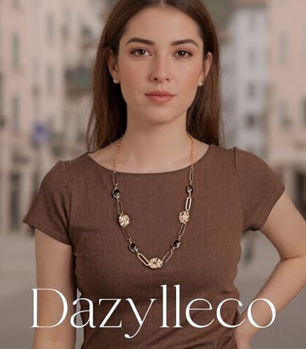 Long Gold Necklaces for Women Dainty Natural Stone Beaded Gold Necklace Mothers Day Gifts Boho Gold Costume Jewelry for Women - color: 79-Grey Crystal