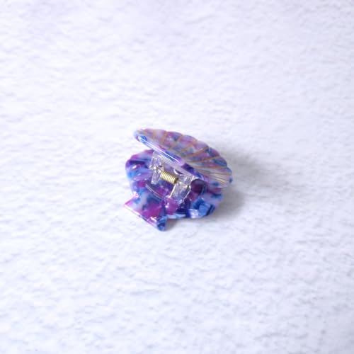 Shell Claw Clip,Acetate Hair Clips,Small Hair Clips for Women,Marble Purple - color: Marble Purple
