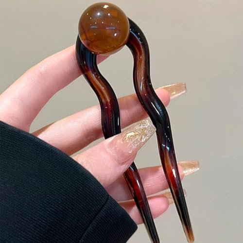 4 Pcs French Hair Forks U Shaped Hair Pins Vintage Bun Hair Sticks French Hair Pins for Women Girls,Random Style