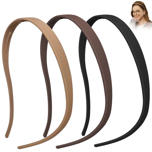 3 Pack Headbands Designed for Eyewear,Flex No Pressure Hairbands for Women Comfortable Plastic Headbands with Teeth-Matte Finish - color: Type B-Matte Finish