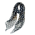 Polka Dot Chiffon Scarf-Breathable Neck Scarf,Fashion Head Wrap for Women All Seasons(Black&polka Dot)
