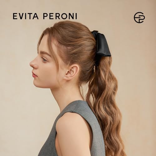 EVITA PERONI Banana Clip with Twistable Wings, Acetate Fabric Ponytail Holder No Damage Hair Clips for Thick Curly Hair Large Claw Clips Elegant Hair Accessories for Women, Black - color: Black