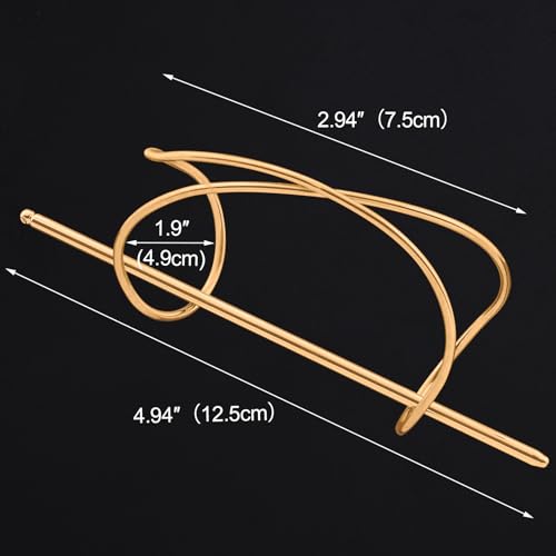 OIIKI X-Shaped Hair Stick, Bun Holder, Hair Cuff, Wedding Bun Cage, Vintage Hair Pins for Women (Gold, 1pcs)