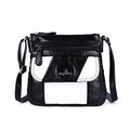 Angelkiss Small Womens Crossbody Bag Leather Shoulder Purse for Women Hobo Bag with Adjustable Shoulder Strap - color: Black/White