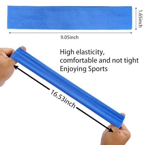 Workout Headbands Non Slip Headband Sport Headbands Sweatbands Elastic Sport Hair Bands for Sports Travel Indoor Fitness Gym - color: blue