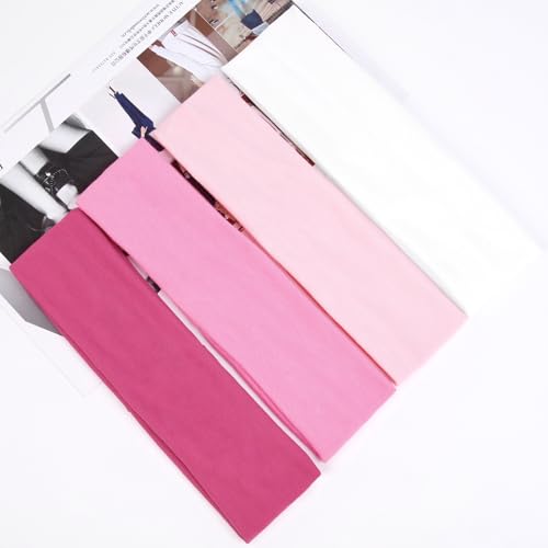 Huachi Pink Headbands for Women Valentines Day 16 Pack Elastic Hair Bands for Women' Hair Non Slip Soft Cloth Fabric Trendy Head Bands, White & Pink - color: BLACK & PINK