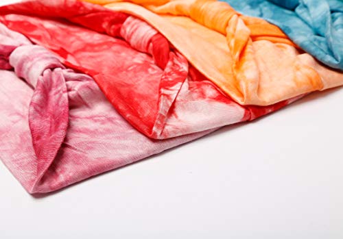 Tobeffect Headbands for Women African Wide Tie Dye Knotted Hairbands Workout Yoga Sport Head Wraps Hair Accessories 6 Packs - color: Headbands 4
