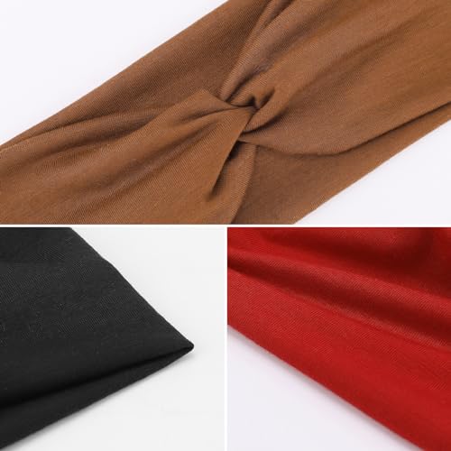 AQOKKA Elastic Knotted Headbands for Women Criss Cross Head Bands for Women's Hair Non Slip Boho Wrap Twisted Hair Accessories - color: 12 Pcs Criss Cross：B