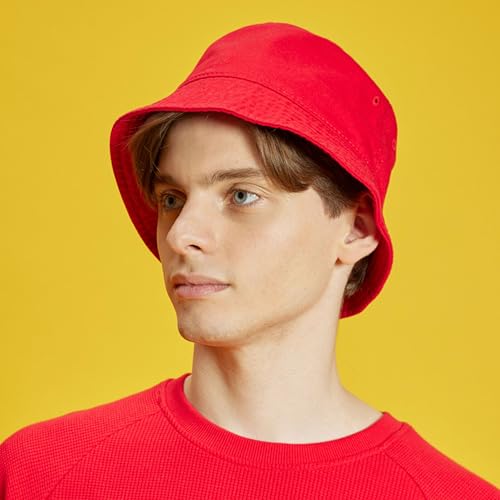The Hat Depot Bucket Sun Hat 100% Cotton Long Brim and Deeper & Round Top Tennis Packable Summer Fashion Outdoor Hat - color: Dark Green, size: Small-Medium