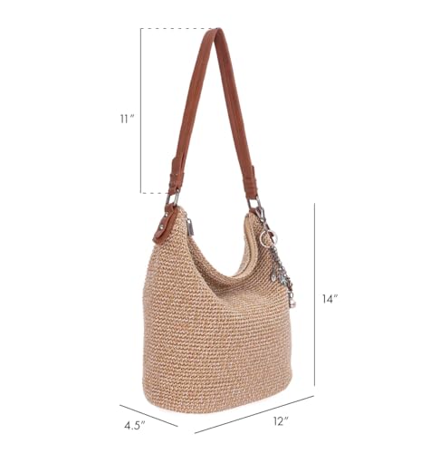 The Sak Sequoia Hobo Bag - Hand Crochet Large Women's Purse for Everyday & Travel - Durable Handbag & Tote With Zipper Pocket - color: Bamboo Static