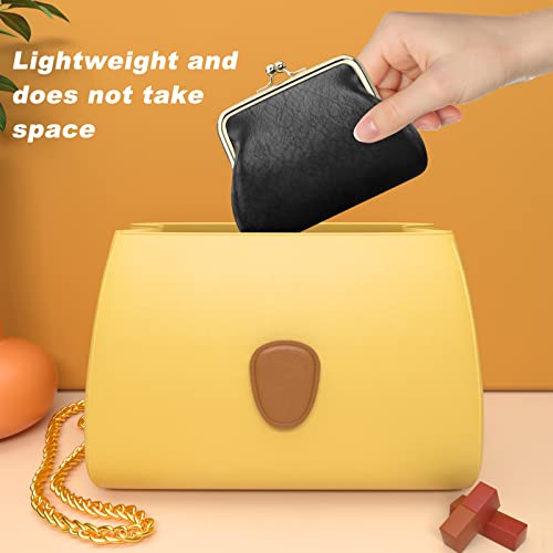 Coin Purse, Small PU Leather Change Purse, Coin Wallet with Clasp, Car Change Holder Pouch for Woman Men Kids Girls, Black - color: Black