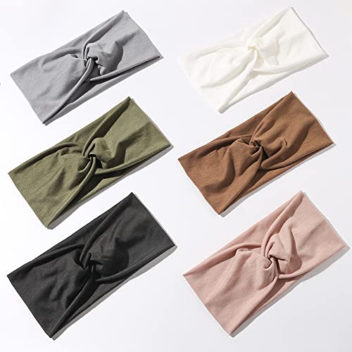 Artilady 6 Pack Wide Boho Headbands for Women - Soft Yoga Elastic Hair Bands for Girls Workout Running Sport Headwrap Non-slip Breathable (Sunset) - color: 6pcs Sunset