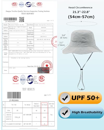 Womens Ponytail Sun Hat Packable UPF50+ Waterproof Bucket Hat Hiking Fishing Safari Hat Foldable Beach Hat - color: Light Grey