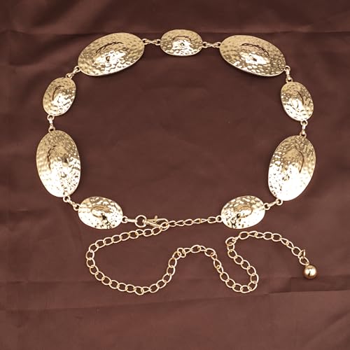 Luvatar Fashion Metal Waist Chain Belt Blouse Dress Sweater Chain Belt… - color: Gold-e5