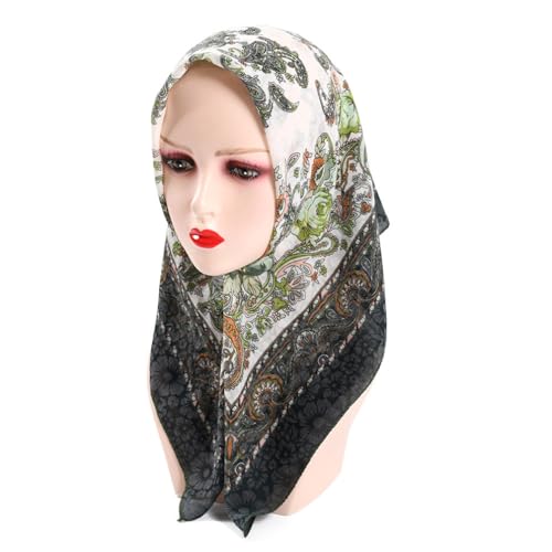 K-Elewon 27.5” Women Medium Square Scarf Head Scarf- 2PCS Neck Scarf Hair Scarf Head Sleeping Wraps Scarfs for Women H07 - color: Se14(2pcs)