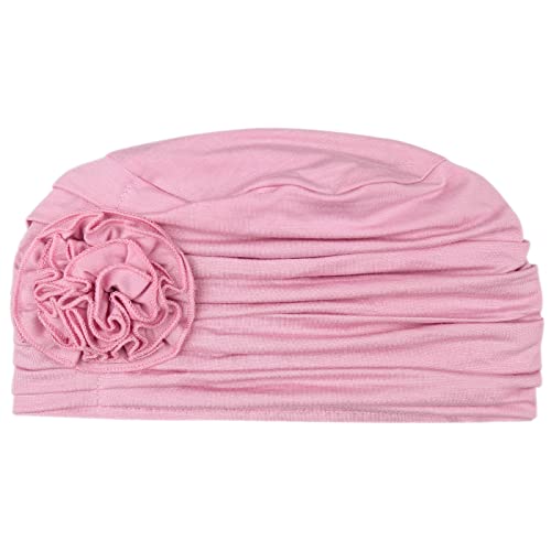 Alnorm Flower Design Chemo Hair Loss Caps Cancer Headwear for Women - color: Light Pink