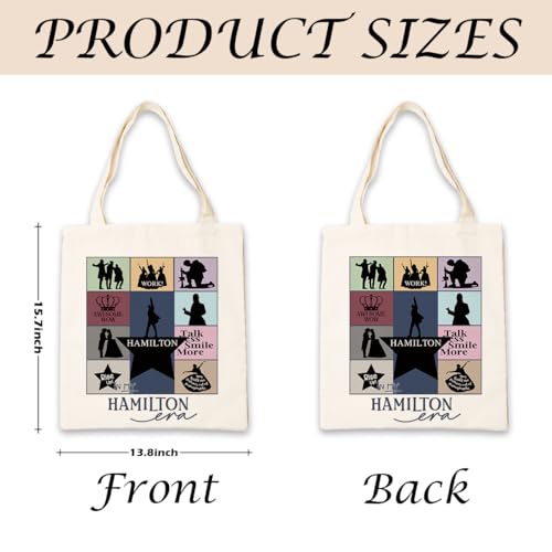 Canvas Tote Bag Aesthetic for Women,Reusable Canvas Cute Shoulder Bag for Grocery, Shopping, Beach & Daily Use - color: In My Hamilton Era