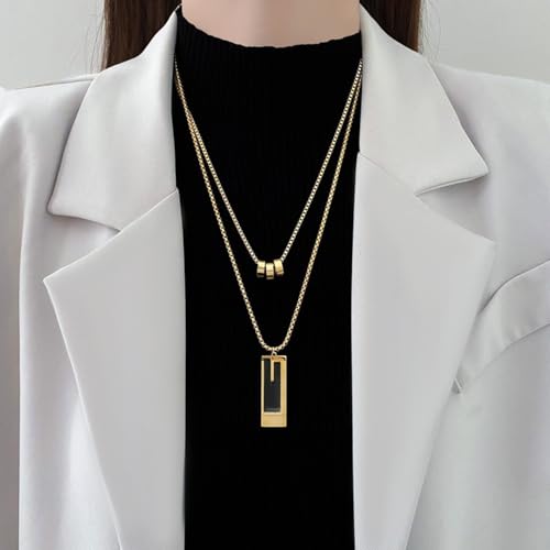 Gold Necklaces for Women Gifts - 14K Gold Plated Necklace for Women Necklaces for Her Tiny Fashion Jewelry for Teens，for Women Friends Jewelry Gifts，Necklace Gold Jewelry Birthday Gifts - style: Double layered chain necklace gold
