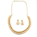 JewarHaat Indian Bollywood Necklace Set AD CZ Elegant Gold Plated Multi Stones Sparkling Crystals Choker with Earrings Fashion Jewellery for Women & Girls - color: Pearl/Moti