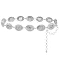 Montana West Rustic Couture's Large Western Concho Metal Belts for Women Cowgirl - color: Bright Silver