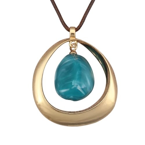 Chunky Necklace for Women Boho Pendant Necklace Statement Western Choker Necklaces for Women Vintage Bohemian Jewelry - style: Casual Long Necklace