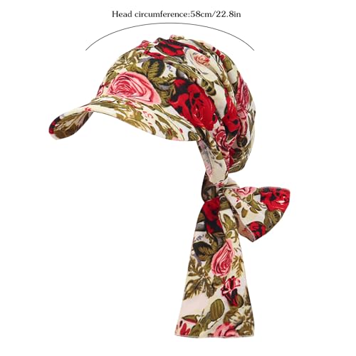 XYIYI Chemo Headwear for Womens Cancer Patients, Head Scarf Chemotherapy Headwraps Hat - color: Beige Flower