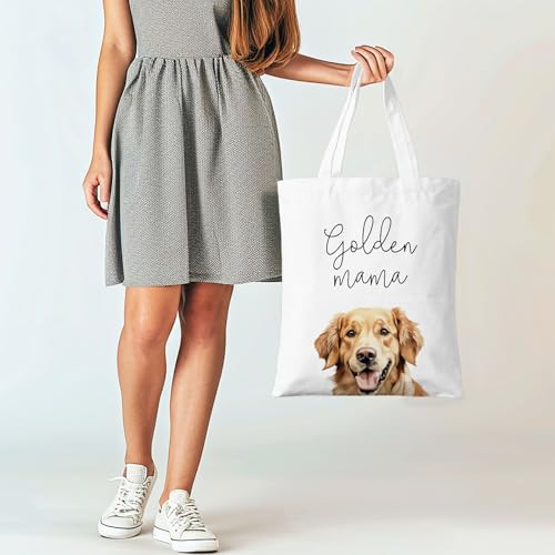 Dog Mama Canvas Tote Bag for Women, Dogs Lover Gift for Dog Mom, Birthday Christmas Cute Rottweiler Gifts For Women. - color: Golden Mama (028)