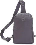 Leather Sling Bag for Women Genuine Crossbody Purse Small Trendy Cross Over Chest with Phone and Credit Card Slots (Dark Grey Nappa) - color: Dark Grey Nappa