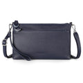 befen Genuine Leather Wristlet Clutch Wallet Purses with RFID Blocking, Small Crossbody Bags Shoulder Handbag for Women - color: Navy Blue