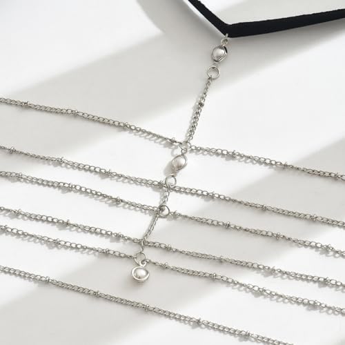 Gold Pearl Thigh Chain Layered Sexy Leg Wrap Garter Belt Boho Beach Body Chain Jewelry Bikini Thigh Accessory for Women - color: Silver