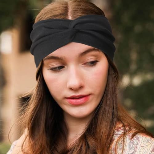 AQOKKA Elastic Knotted Headbands for Women Criss Cross Head Bands for Women's Hair Non Slip Boho Wrap Twisted Hair Accessories - color: 16 Pack: Grey, Beige, Coffee, Black